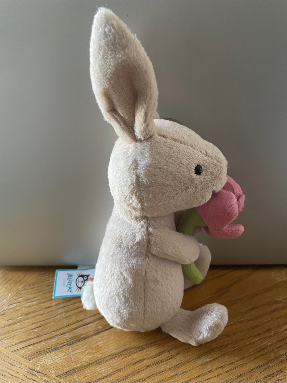 Jellycat Bonnie Bunny with Peony Retired Rare Beige Plush Rabbit NEW with Tags - Picture 4 of 8